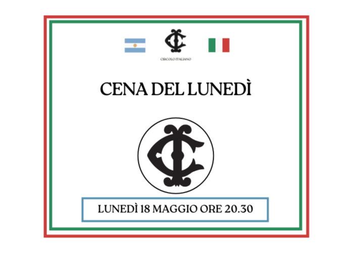 Cena de los Lunes 18 de mayo 20:30hs Salón Rocca - Disertante: Dr. Darío Signorini 