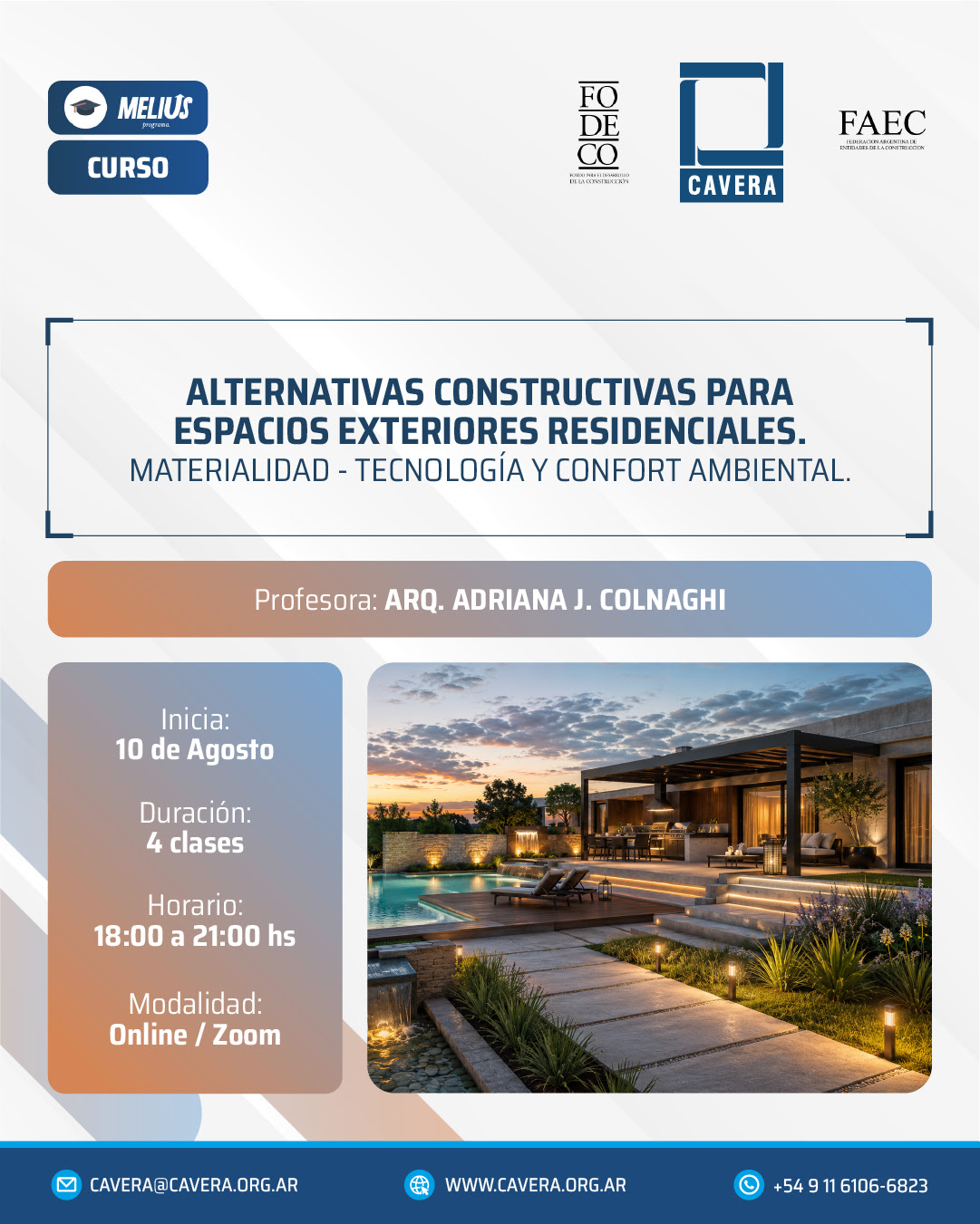 Curso Alternativas constructivas para espacios exteriores residenciales. Materialidad, tecnología y confort ambiental - Imagen 1