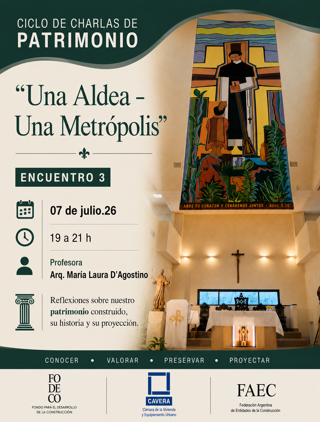 Encuentro 3: Materialidad e Inmaterialidad - Ciclo de charlas de patrimonio. Módulo 1: Templos - Imagen 1